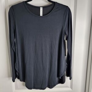 Lululemon Draped Bum Covering Women Size 2 Long Sleeve LW3ECHS NWT Viscose Blend